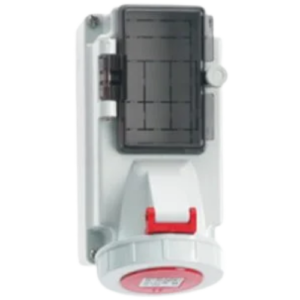 Surface Mounting Industrial Socket Outlet with MCB Fused IP67, 3 Pin, 16Amp