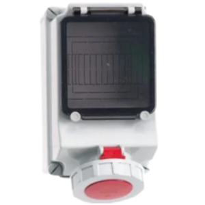 Surface Mounting Socket Outlet with MCB Fused IP67, 4 Pin, 63Amp